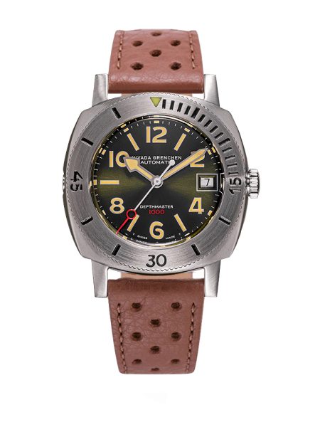 Nivada Grenchen Depthmaster Numerals - Brown Racing Strap