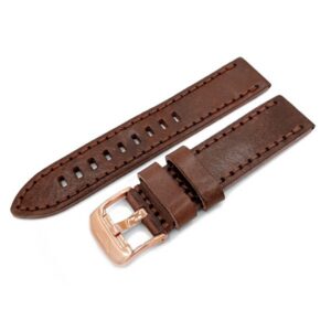 Kožený řemínek Vostok Europe pro Almaz 6S11-320B262 - hnědý/rose gold spona