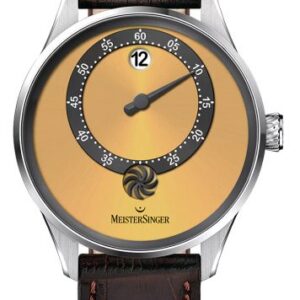MeisterSinger Panthero Jumping Hour Sunburst Golden Yellow PTJH935