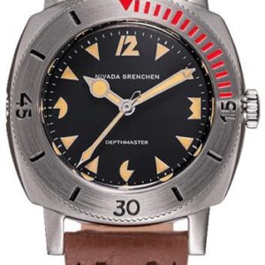 Nivada Grenchen Art Deco Depthmaster - Brown Racing Strap