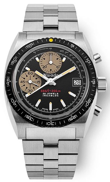 Nivada Grenchen Autochron Yellow Automatic - Brown Leather - Obrázek 2
