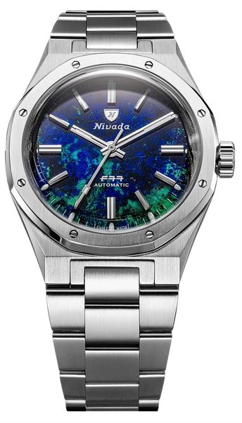 Nivada Grenchen F77 MK2 Azurite - 100 Years - 38 mm - Black Rubber - Obrázek 2