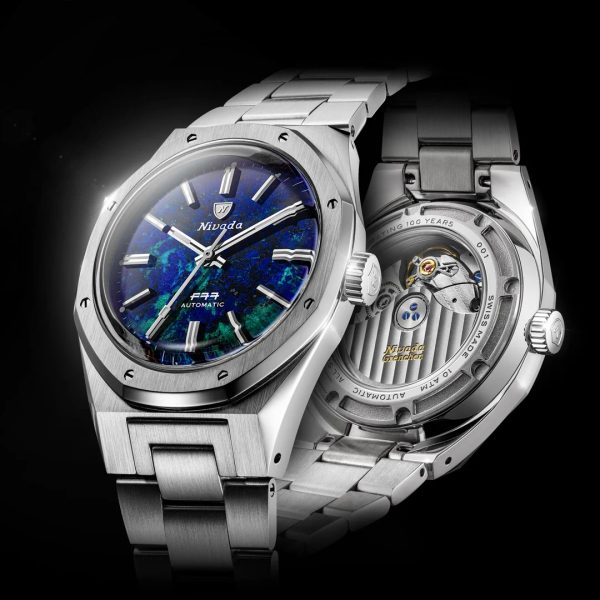 Nivada Grenchen F77 MK2 Azurite - 100 Years - 38 mm - Black Rubber - Obrázek 3