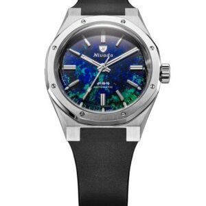 Nivada Grenchen F77 MK2 Azurite - 100 Years - 38 mm - Black Rubber