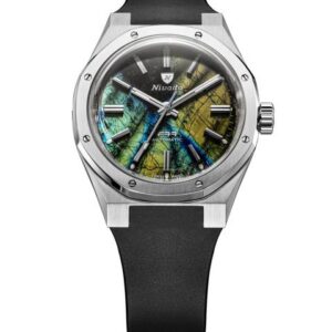 Nivada Grenchen F77 MK2 Labradorite - 100 Years - 38 mm - Black Rubber
