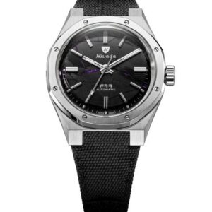 Nivada Grenchen F77 MK2 Shungite Black - 100 Years - 38 mm - Velcro Strap
