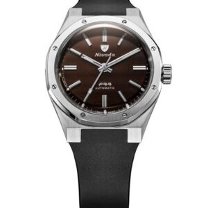 Nivada Grenchen F77 MK2 Smoky Quartz - 100 Years - 38 mm - Black Rubber