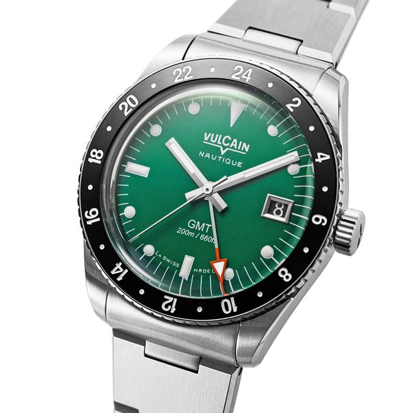 Vulcain Skindiver GMT - Green - Acier - Obrázek 3
