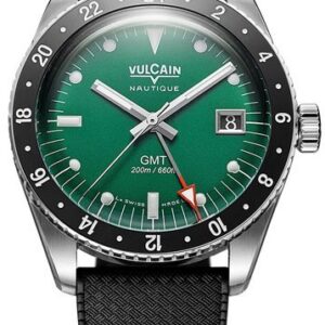 Vulcain Skindiver GMT - Green - Rubber Tropic