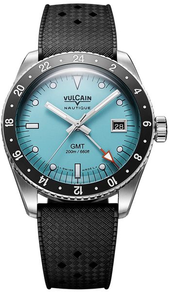 Vulcain Skindiver GMT - Turquoise - Rubber Tropic