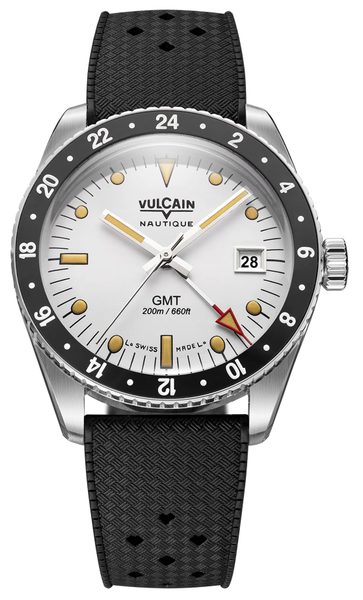 Vulcain Skindiver GMT - White Luminova Beige - Steel Bracelet
