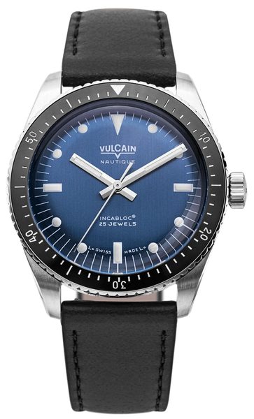 Vulcain Skindiver Nautique Blue with White Lum - Black Alligator - Obrázek 2